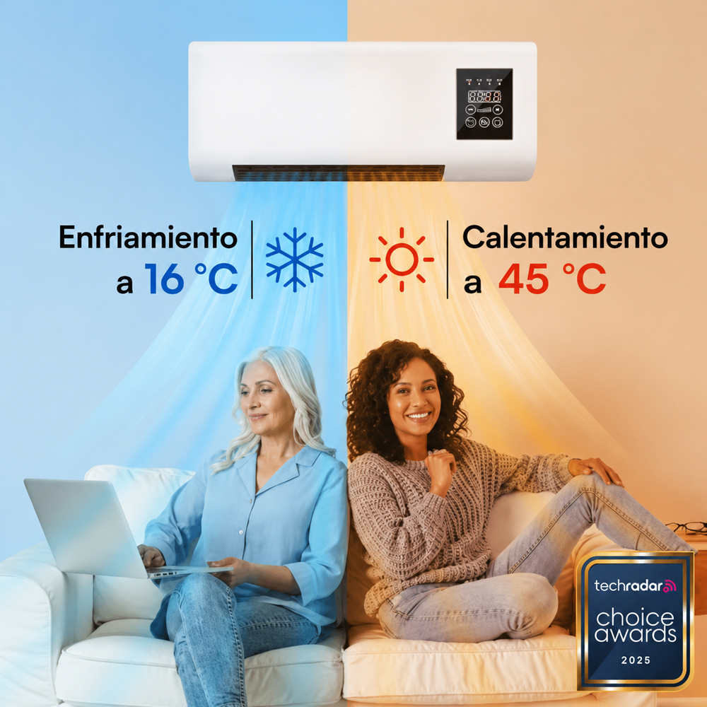 Coolzy con refrigeración a 16 grados y calentamiento a 45 grados para confort todo el año